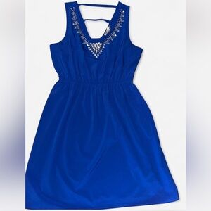 Soprano Royal Blue Dress with Studded Detail
